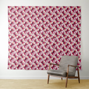 Pink Butterfly Cherry Seamless Pattern Tapestry