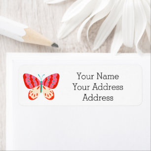 Pink Butterfly Custom Avery Address Labels