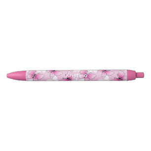 Pink Butterfly Cute Kawaii Personalized Pen