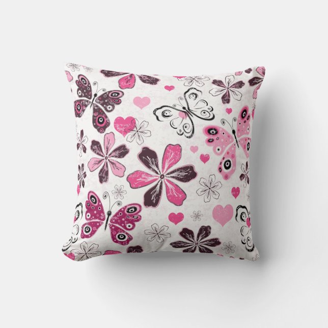 Pink Butterfly | Decorative Cushion (Front)