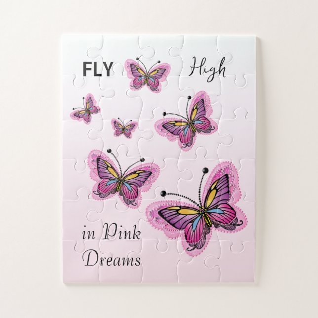 Pink Butterfly Dreams Puzzle  (Vertical)