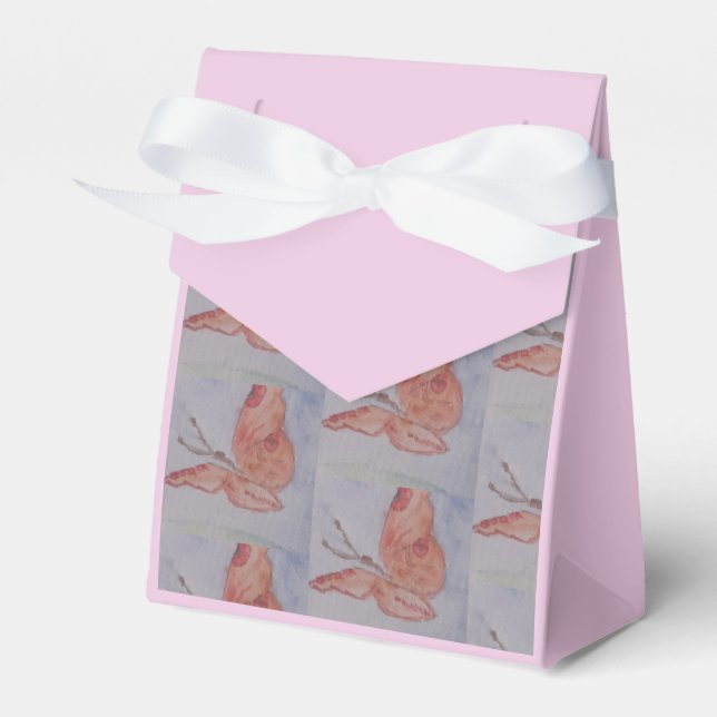 Pink Butterfly Favour Box (Front Side)