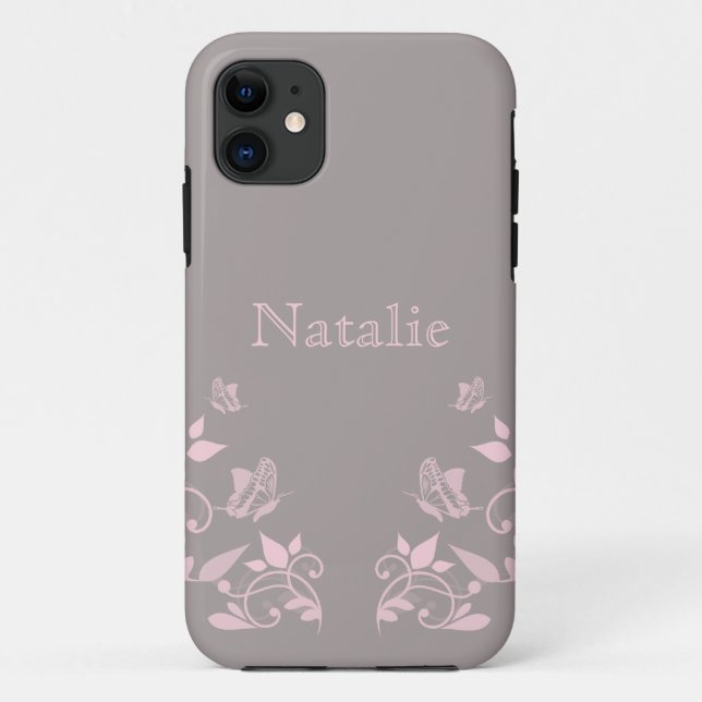 Pink Butterfly Floral BT iPhone 5 Case (Back)