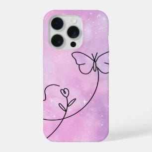 Pink Butterfly Heart Aesthetic Phone Case Design