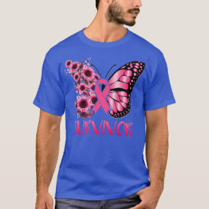 Pink Butterfly Heart I'm A Survivor Breast Cancer T-Shirt