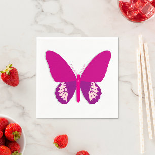 Pink Butterfly Insect Paper Napkins