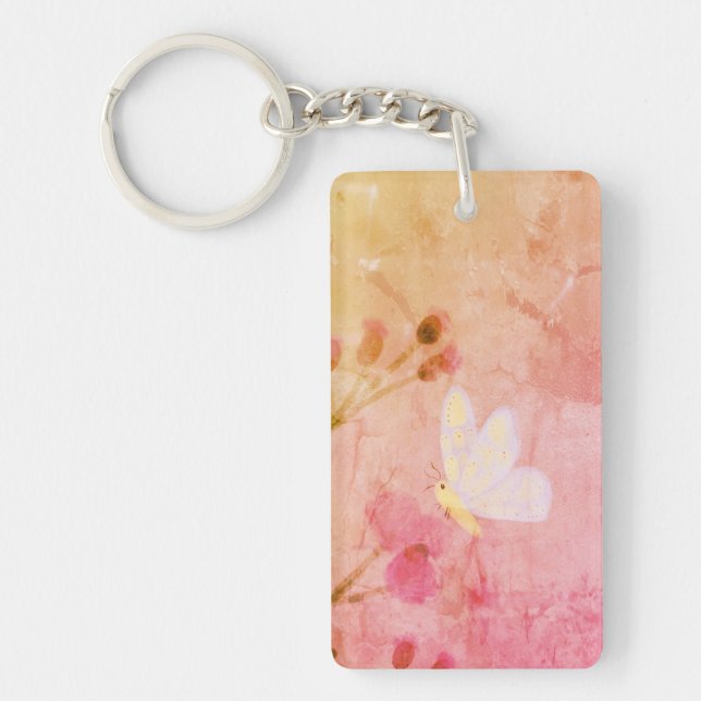 Pink butterfly key ring (Front)
