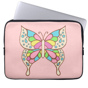 Pink Butterfly Laptop Sleeve