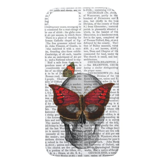 Pink Butterfly Mask Skull Case-Mate iPhone Case (Back)