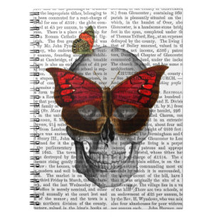 Pink Butterfly Mask Skull Notebook