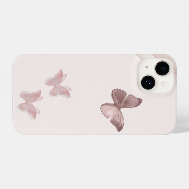 Pink Butterfly Minimalist Phone Case (Back Horizontal)