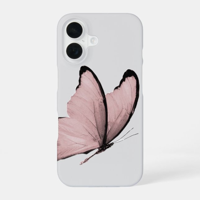 Pink Butterfly Minimalist Phone Case (Back)