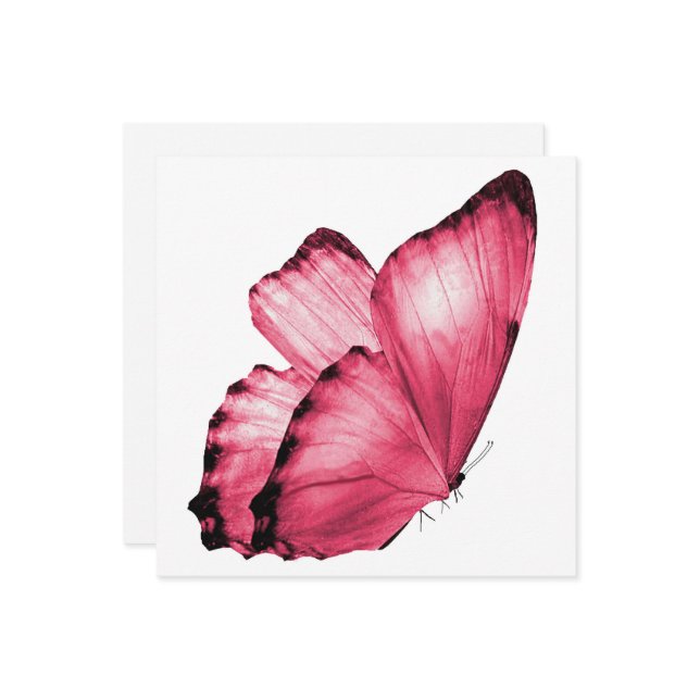 Pink Butterfly Notecard (Front/Back In Situ)