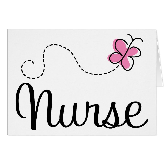 Pink Butterfly Nurse Gift Tee (Front Horizontal)