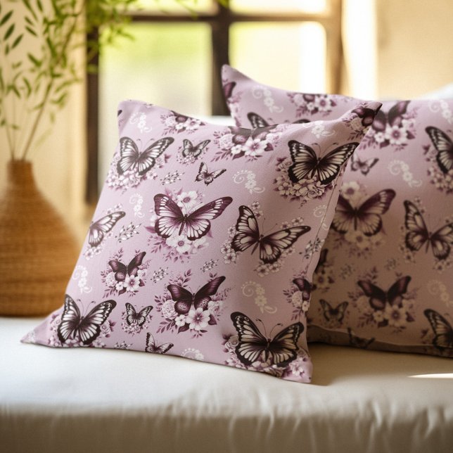 Pink Butterfly Pattern Cushion (Creator Uploaded)