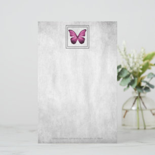 Pink Butterfly Personalized Stationery