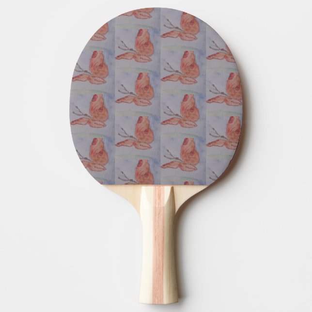 Pink Butterfly  Ping Pong Paddle (Front)