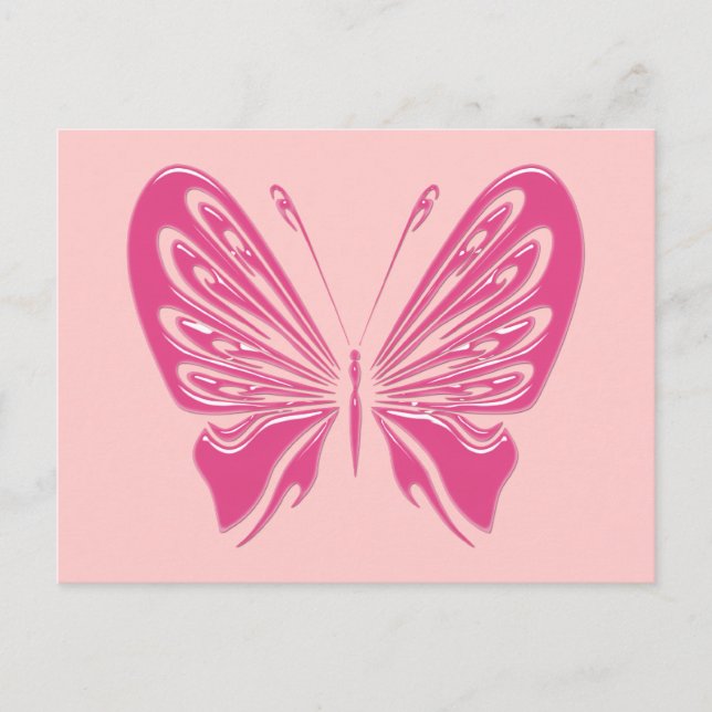 PINK BUTTERFLY POSTCARD (Front)