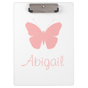 Pink Butterfly Silhouette Design (Personalised) Clipboard