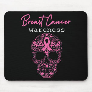 Pink Butterfly Skull Breast Cancer Awareness Hallo Mouse Pad