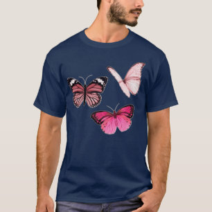 Pink Butterfly stickers aesthetic T-Shirt