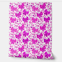 Pink Butterfly Wall Paper