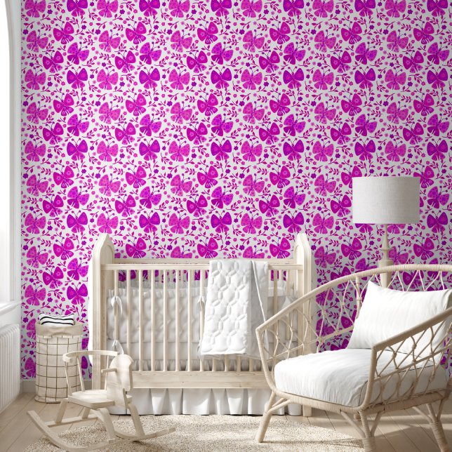 Pink Butterfly Wall Paper (Kids)