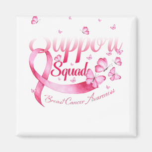 Pink Butterfly Warrior Support Squad Breast Cancer Magnet