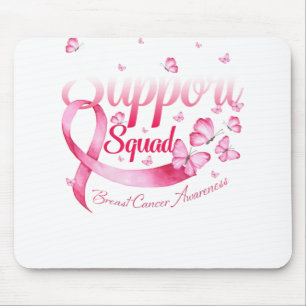 Pink Butterfly Warrior Support Squad Breast Cancer Mouse Pad