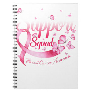Pink Butterfly Warrior Support Squad Breast Cancer Notebook