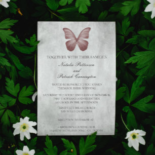 Pink Butterfly Wedding Invitation