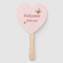 Pink Butterfly Welcome Little One Baby Shower Hand