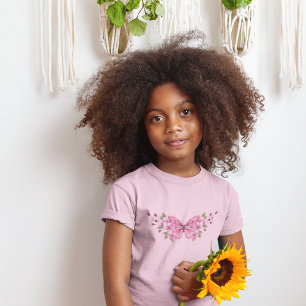 Pink Butterfly with Sakura T-Shirt