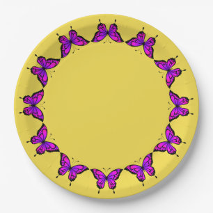 Pink Butterflys by storeman. Paper Plate