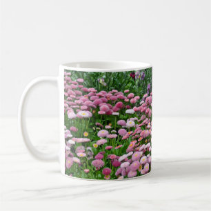 Pink button flowers coffee mug