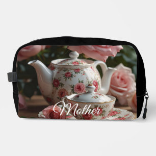 Pink Cabbage Rose Tea Dopp Kit