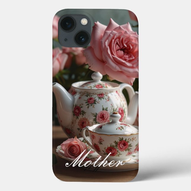Pink Cabbage Rose Tea iPhone / iPad case (Back)