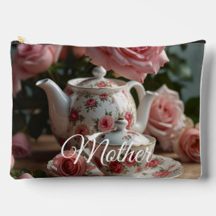 Pink Cabbage Rose Tea Print Cut Sew Bag