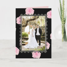 Pink Cabbage Roses and Black Lace Wedding