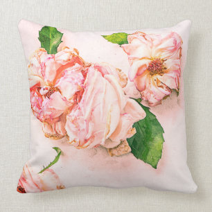 Pink Cabbage Roses Cushion