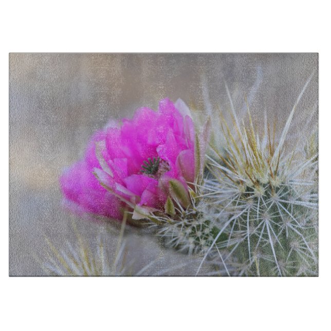 Pink Cactus blooms Cutting Board (Front)