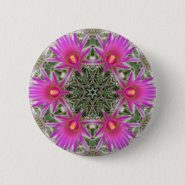 Pink Cactus Flower 6 Cm Round Badge (Front)