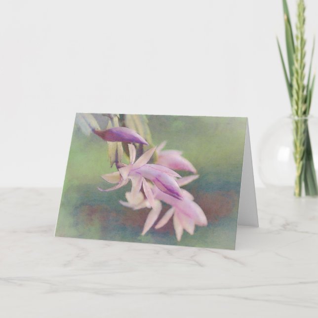 Pink Cactus Flower Art Note Card (Front)