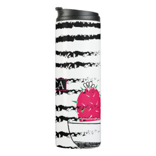 Pink Cactus striped Monogram Thermal Tumbler