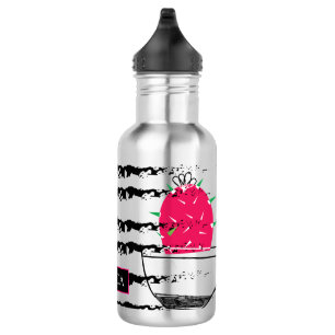 Pink Cactus striped pattern 532 Ml Water Bottle