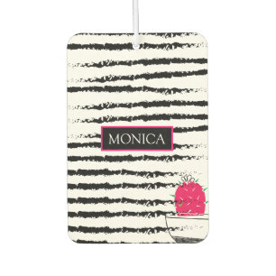 Pink Cactus striped pattern Car Air Freshener