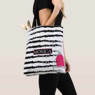 Pink Cactus striped Tote Bag