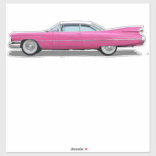 PINK CADDY CAR DIE CUT STYLE BIG STICKER