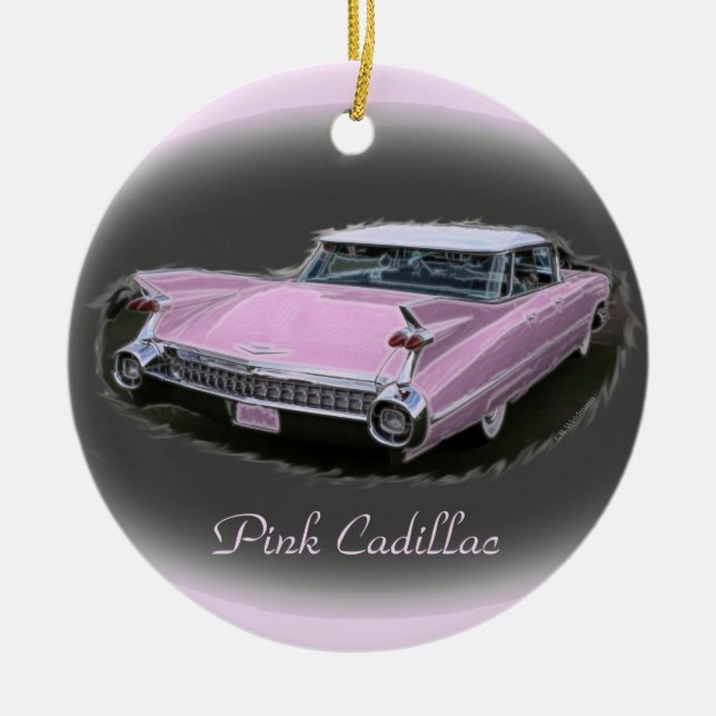 Pink Cadillac Flash Ceramic Ornament (Front)