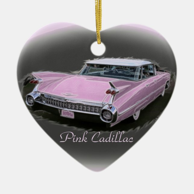 Pink Cadillac Flash Ceramic Tree Decoration (Front)